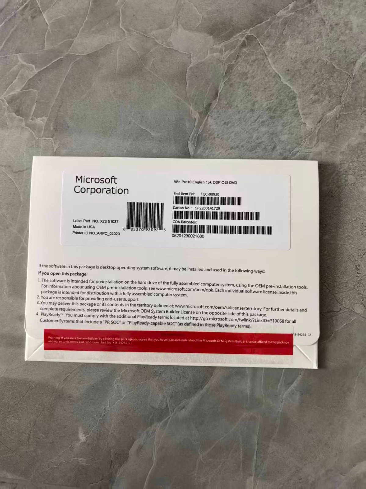 Microsoft Windows 10 Pro 64 Bit Freeshipping