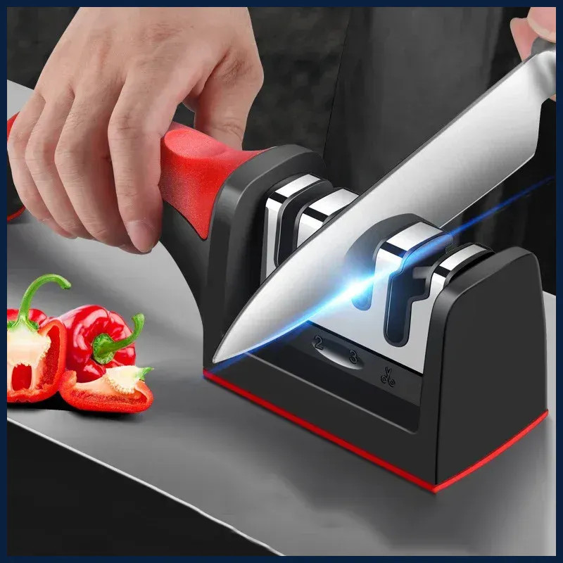 3-Segment Knife Sharpener Knife Sharpeners for Kitchen Knives Stainless Steel