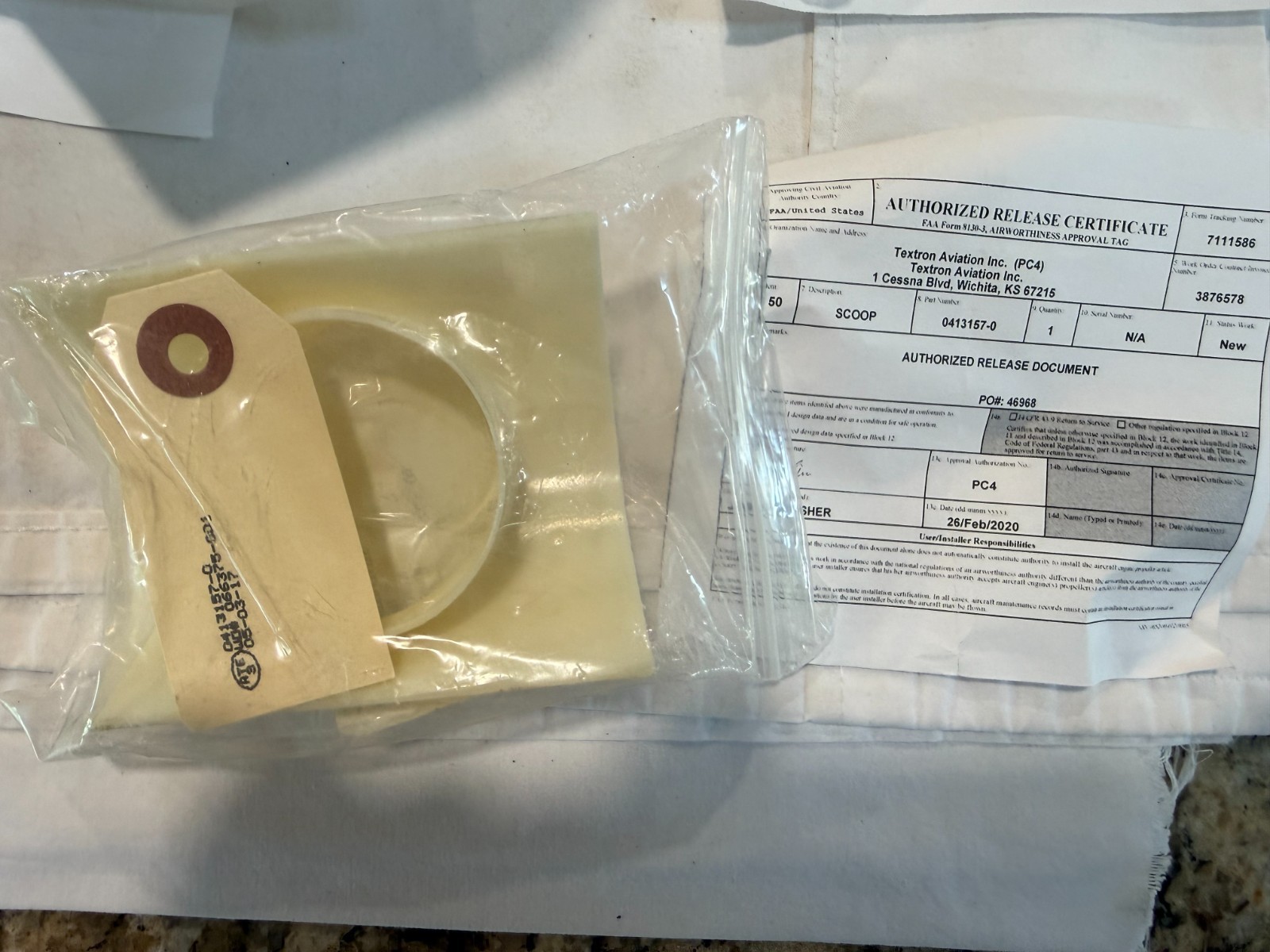 New scoop with   8130   P/N  0413157-0