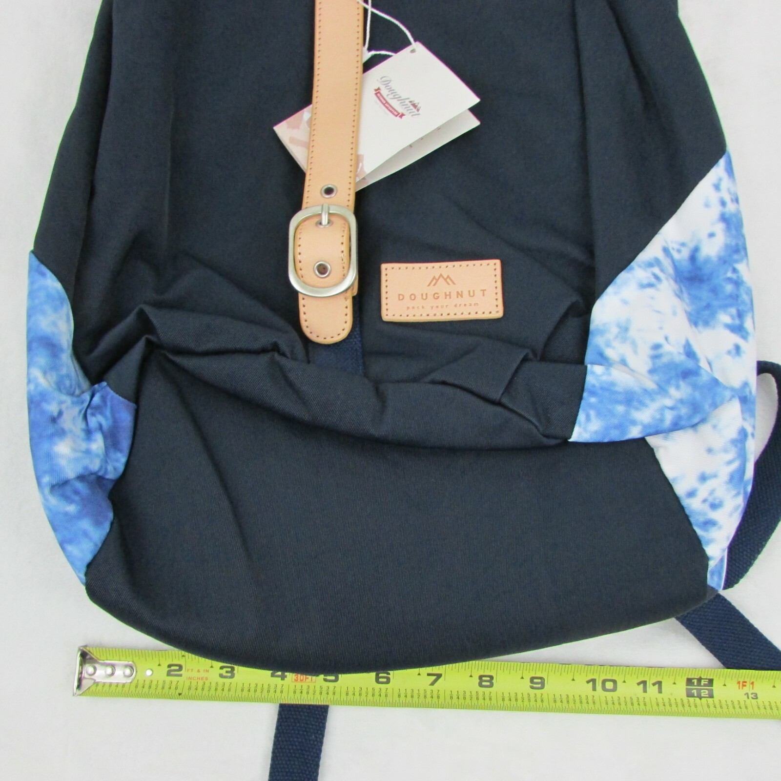 Doughnut Dark Blue Valletta Nautical Hiking Backpack Medium Size Bag Brown Strap