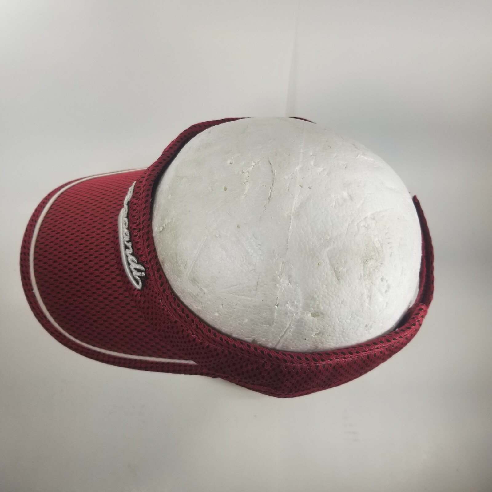 Genuine Bacardi Brand Visor Cap Red with Embroidery Bat Hat Logo Mesh