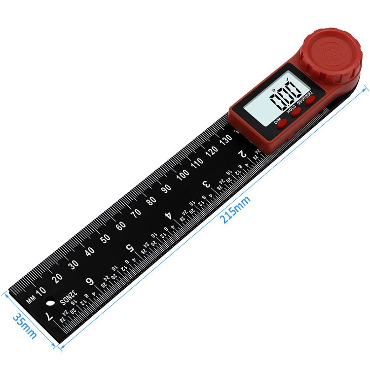 8 In/200 mm Digital Angle Finder ProtractorMeasuring Ruler with LCD Display AO
