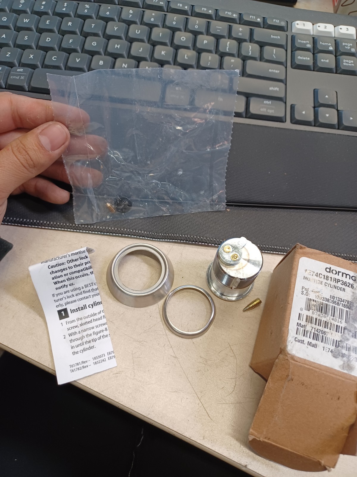 1E74-C181-RP3 1-1/4" Mortise Cylinder Housing