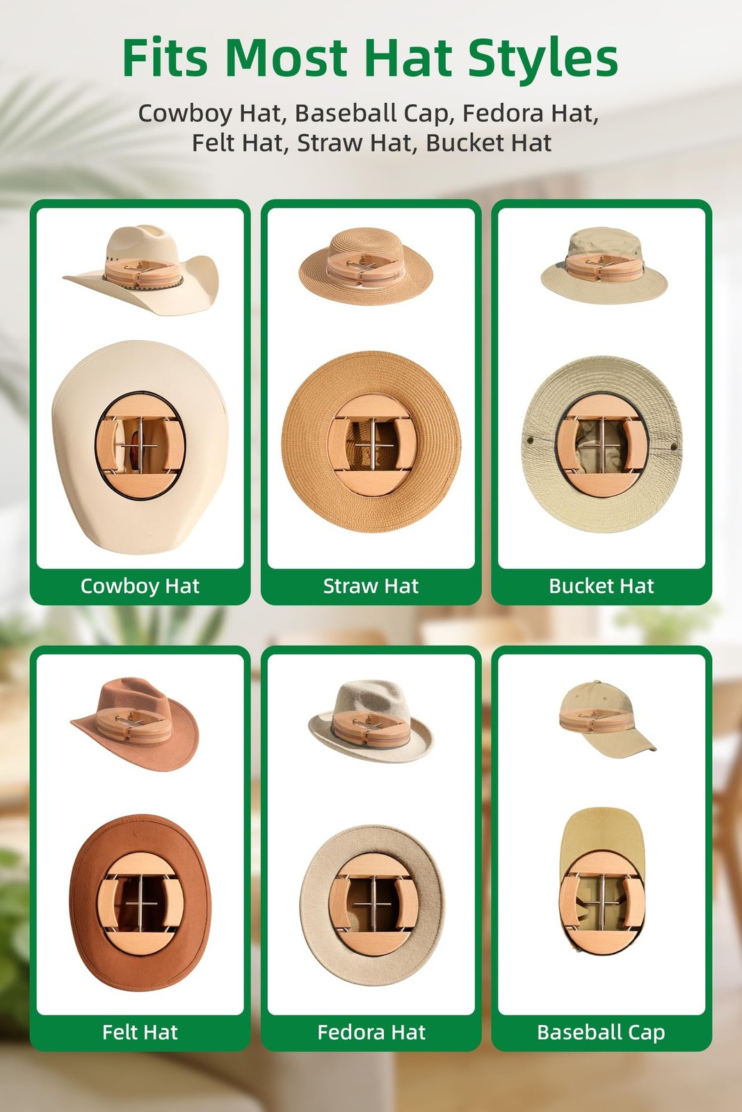 Cowboy Hat Stretcher for Fitted Hats Large Size Cowboy Hat Stretcher 4-Way Ex...