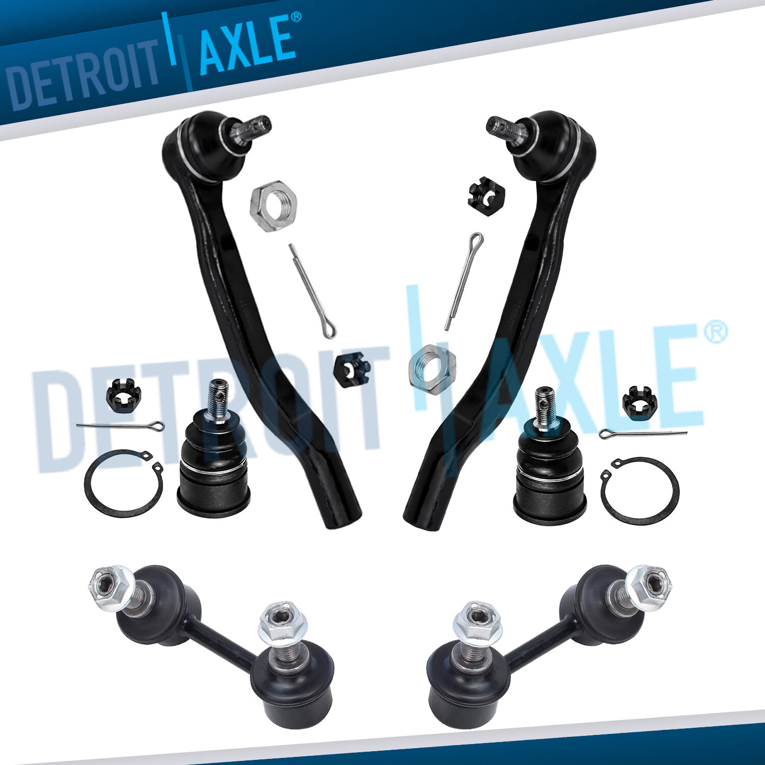 6pc Front Lower Ball Joint Swaybar Tierod for 2001-2002 Honda Accord Acura CL TL
