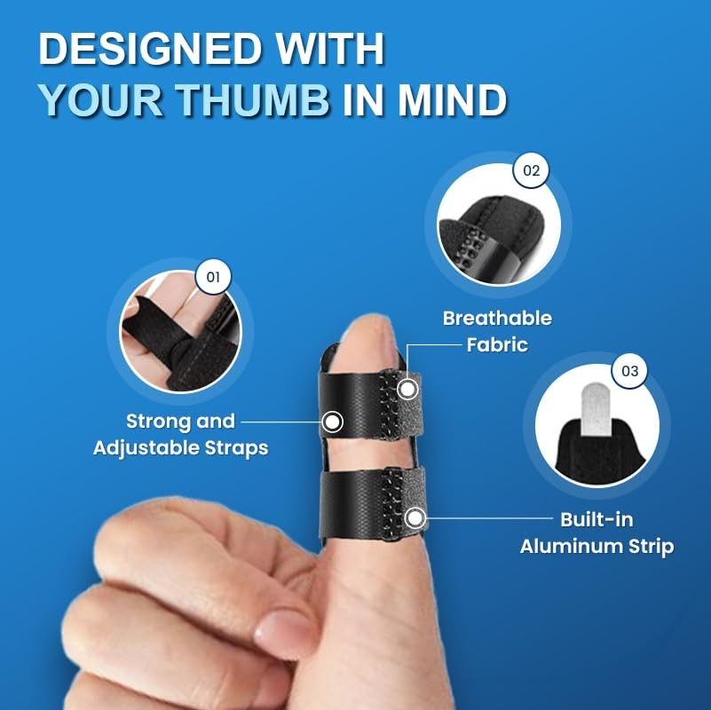 Thumb Splint (2 Pack) Trigger Thumb Splint, Thumb Brace for Pain Relief, Knuckle