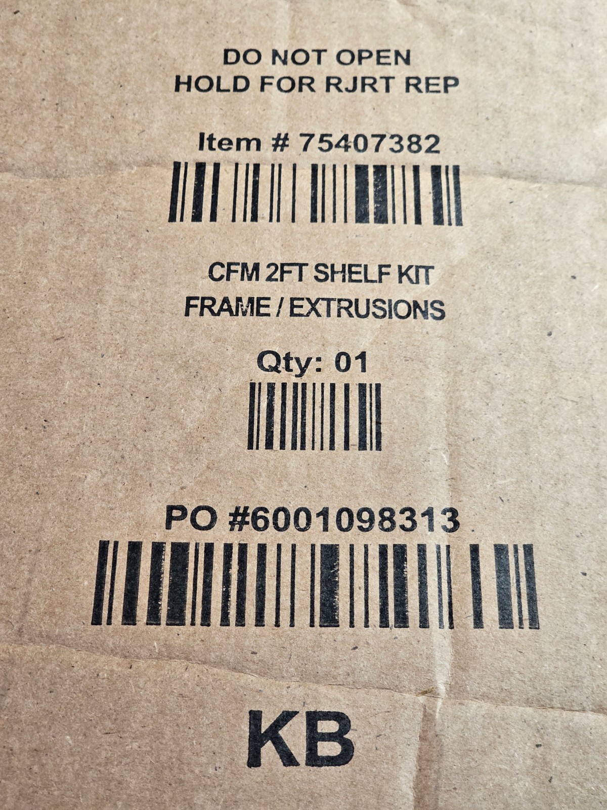 75407382 CFM 2ft Pack Shelf Frame/ Extrusions *PICTURED ITEM ONLY*