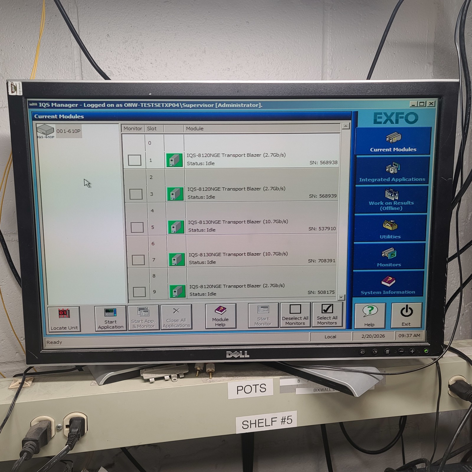EXFO IQS-610P HS Integrated Qualification System with 4 modules