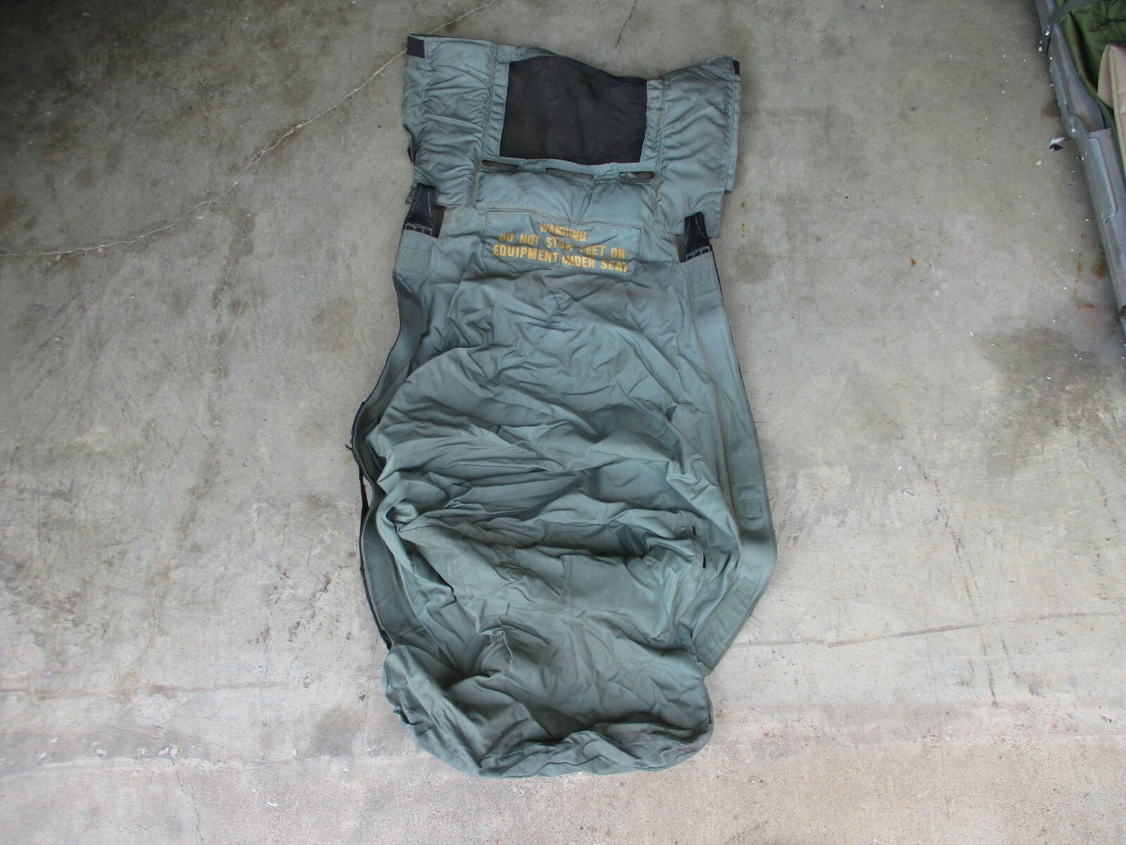 Used Helicopter Troop Seat Cover, UH-60, Fair Cond.