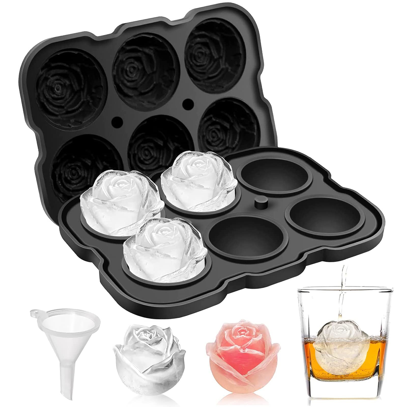 Bandeja para cubitos de hielo, bandejas cubitos de hielo con tapa color rosa