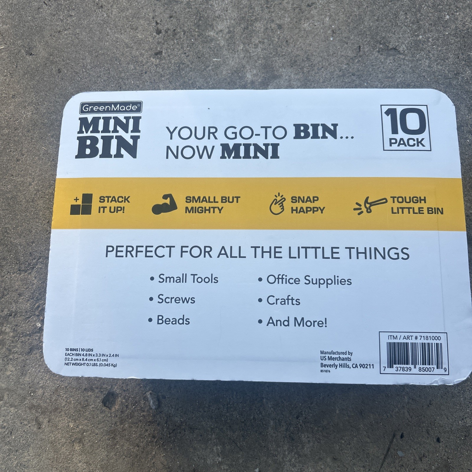10-pack GreenMade mini storage bins/containers with lids NEW!