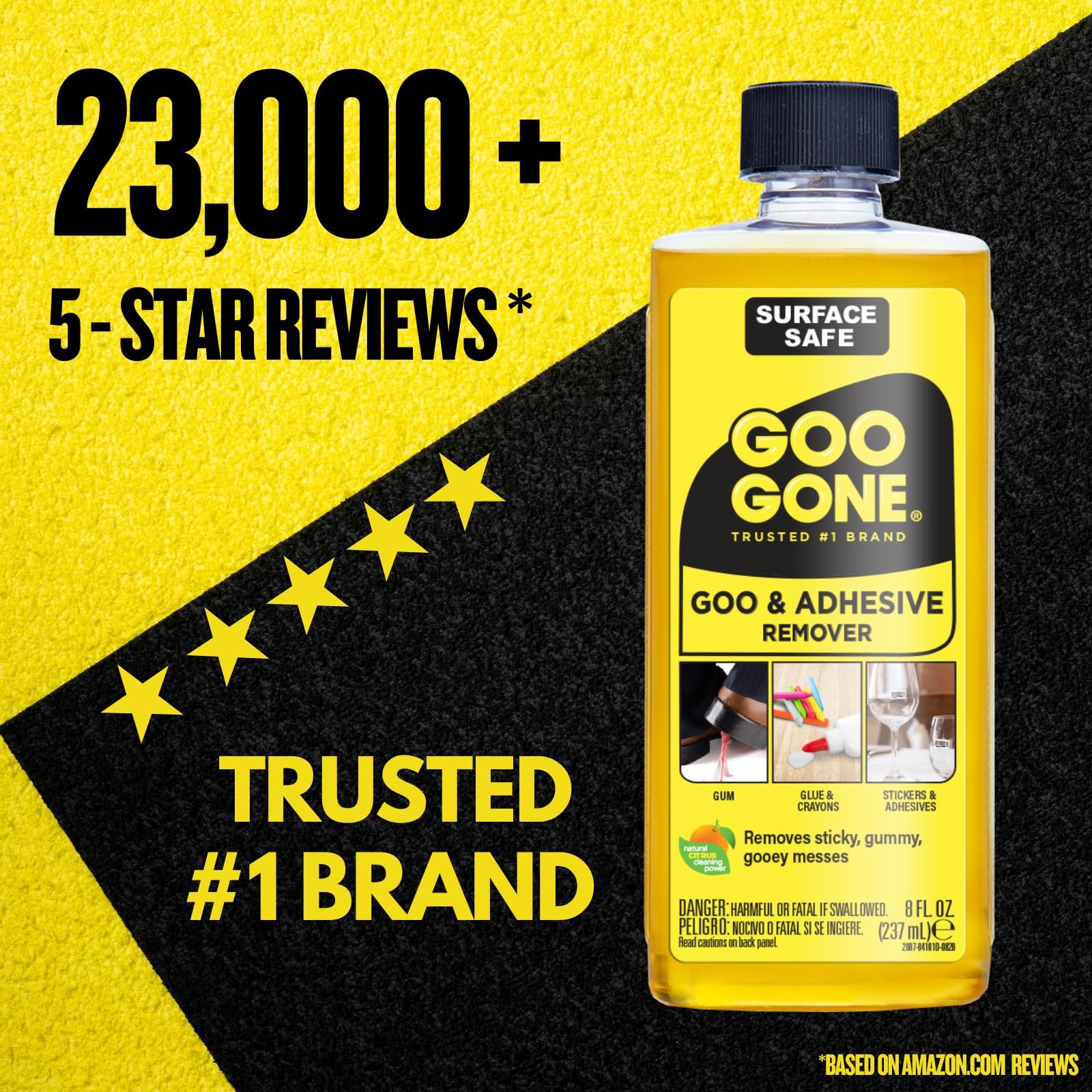 Goo Gone Original Liquid - 8 Ounce - Surface Safe Adhesive Remover Safely