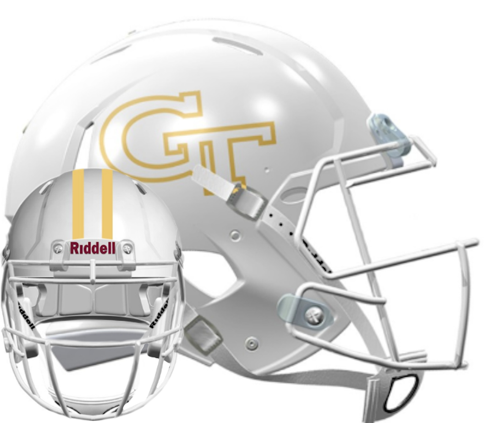 Georgia Tech Yellow Jackets White Riddell Speed Full Size Replica Helmet