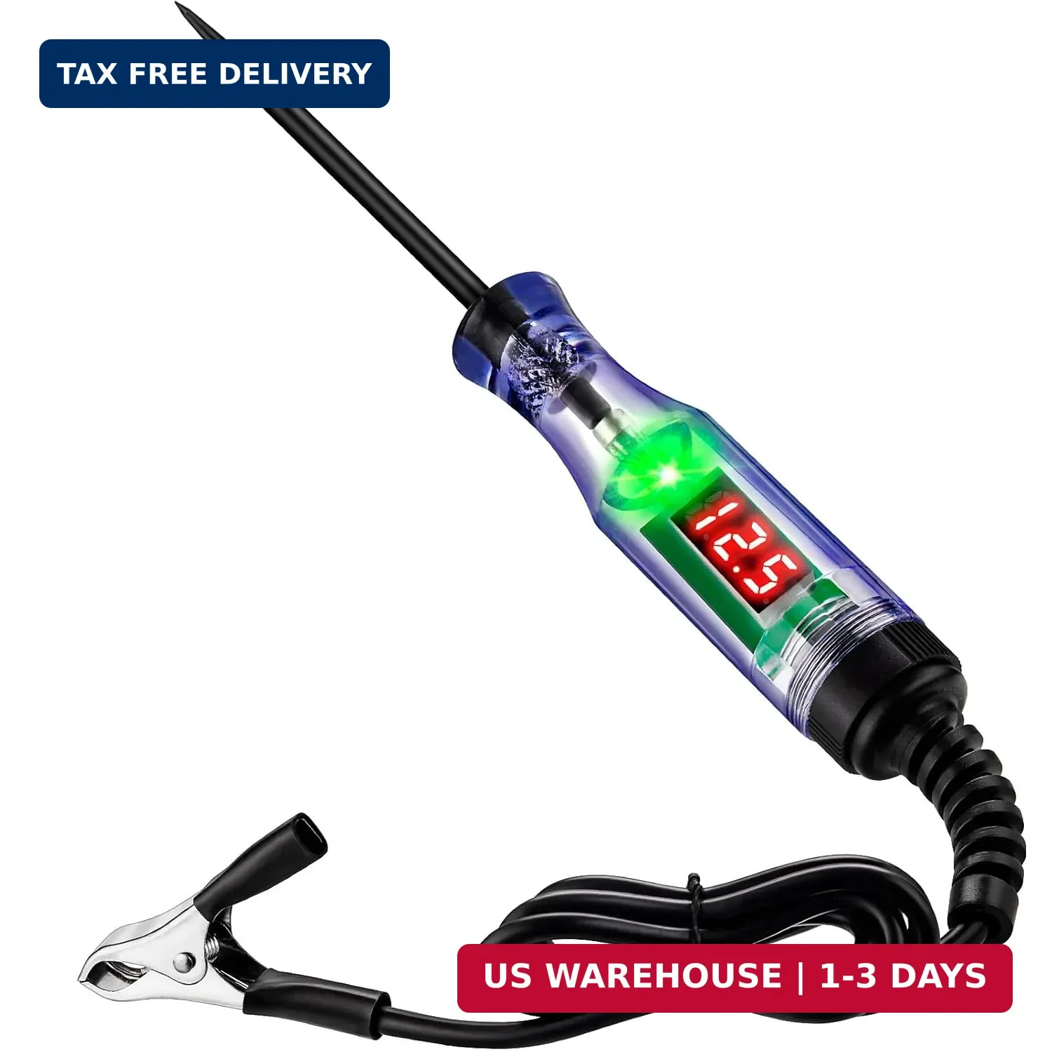 Test Light Automotive 3-48V Digital LED Circuit Tester, Auto Light Tester with V