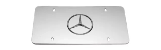 Mercedes Benz Star Logo Mirror Chrome Stainless Steel Front License Plate