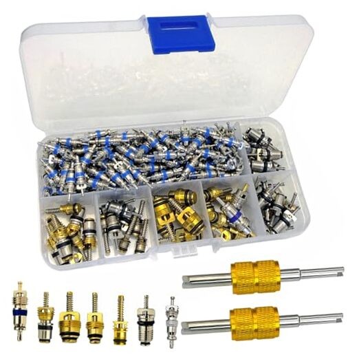 132Pcs Air Conditioning Valve Core Accessories Kit - A/C R12 R134a