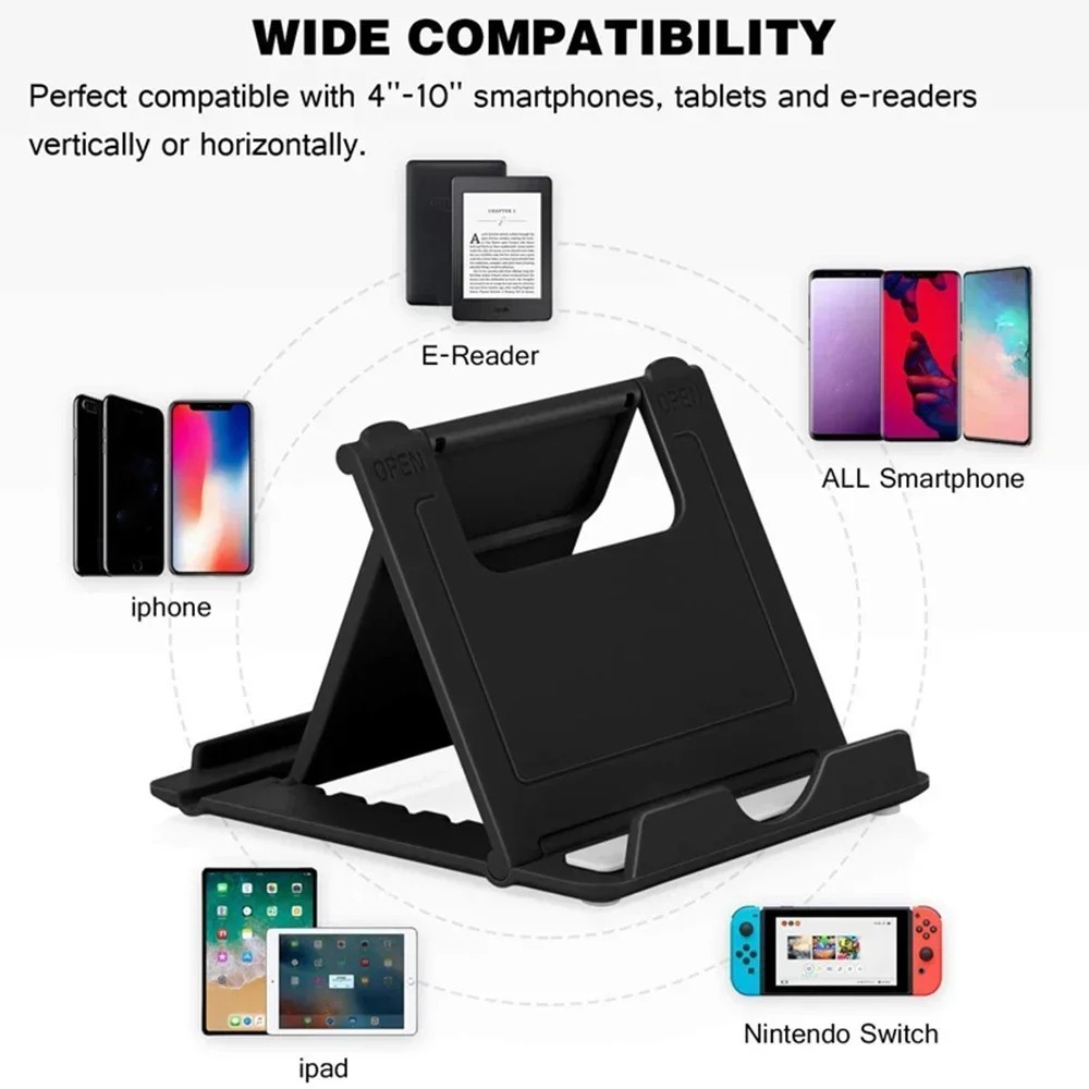 Universal Desk Stand Mobile Phone Tablet Holder Adjustable Foldable Portable