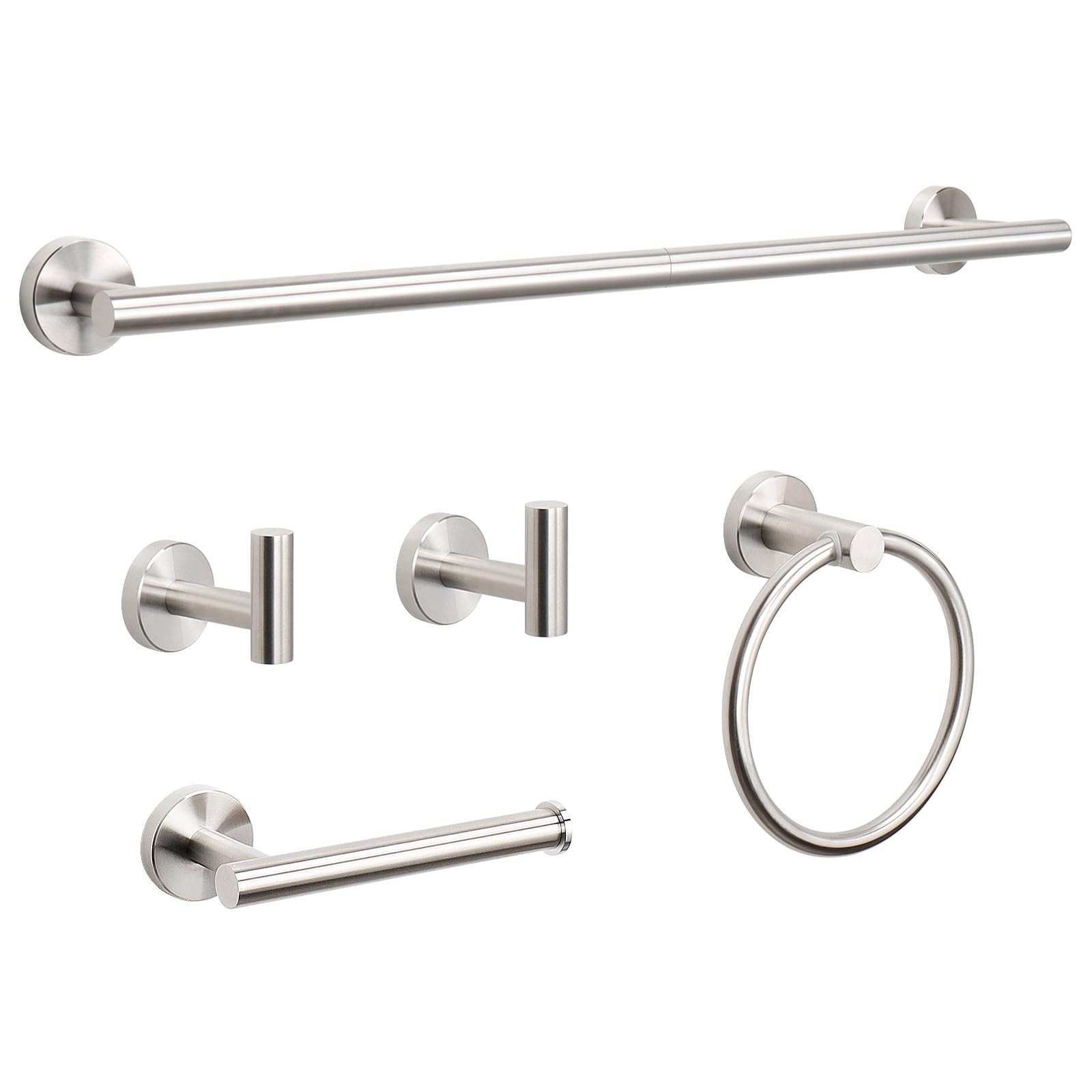 NearMoon Brushed Nickel Bath Hardware 5 Piece
