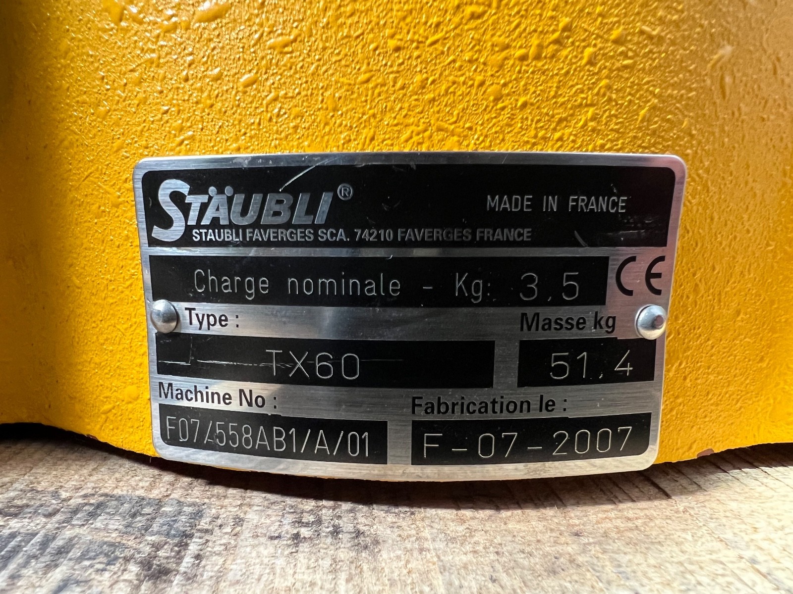 Staubli TX60 6-Axis Robot with CS8C Controller SP1 D21142102 Pendant & Cables