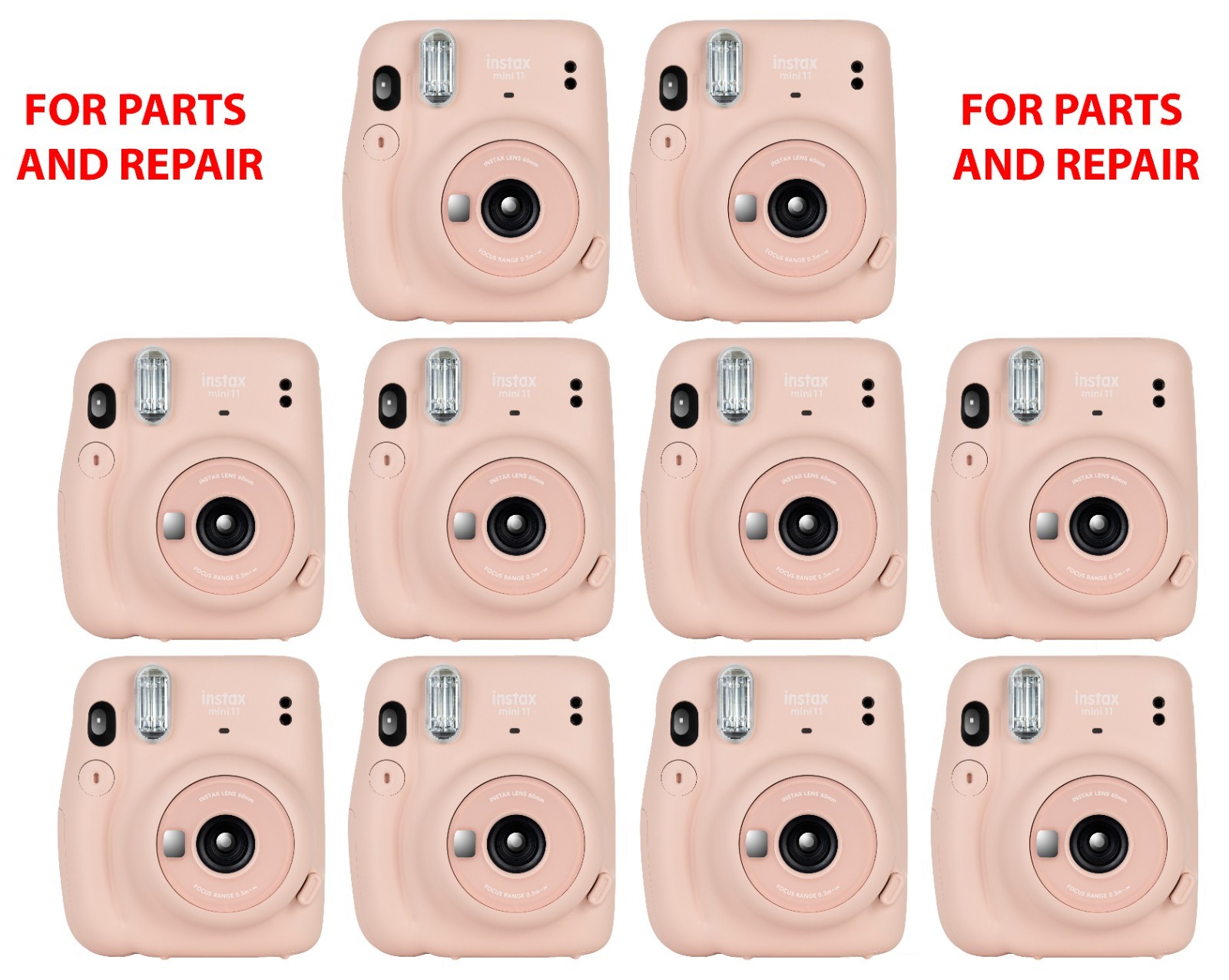 Fuji Instax Mini 11 Instant Film Camera Blush Pink- FOR PARTS/ REPAIR- 10PC BULK