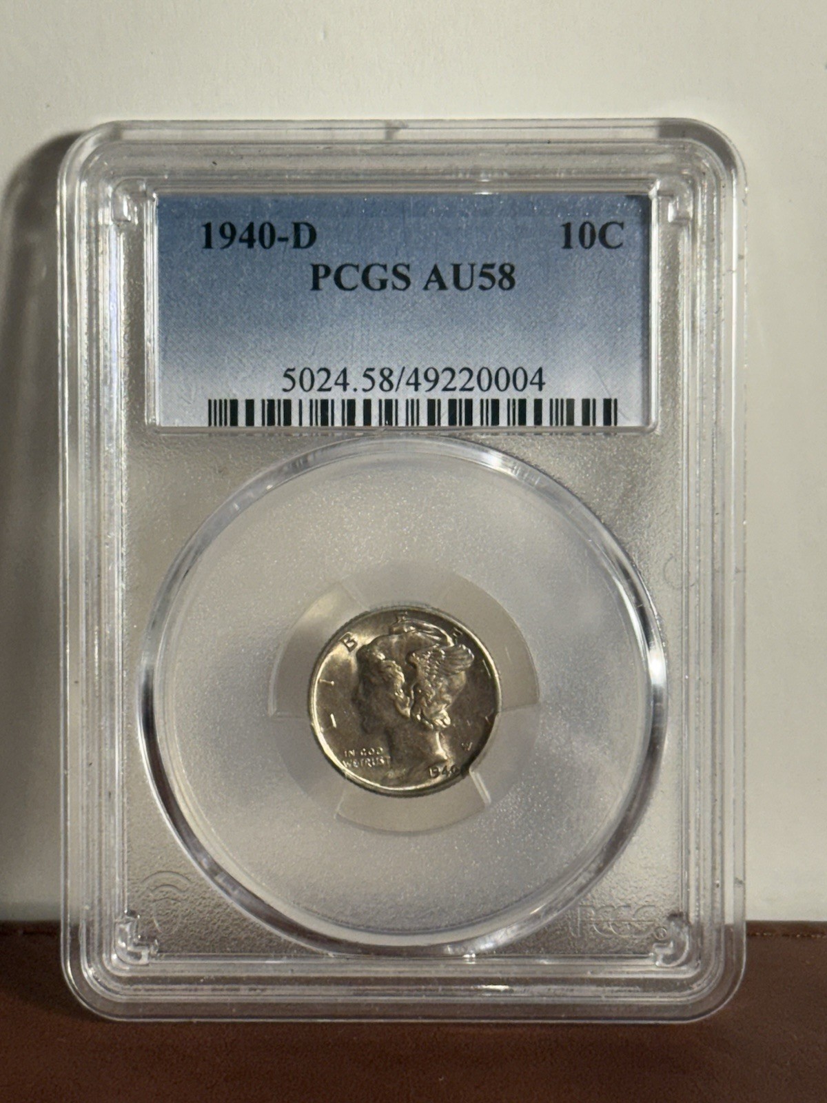 1940-D Mercury Dime 10c PCGS AU58 - Beautiful Luster