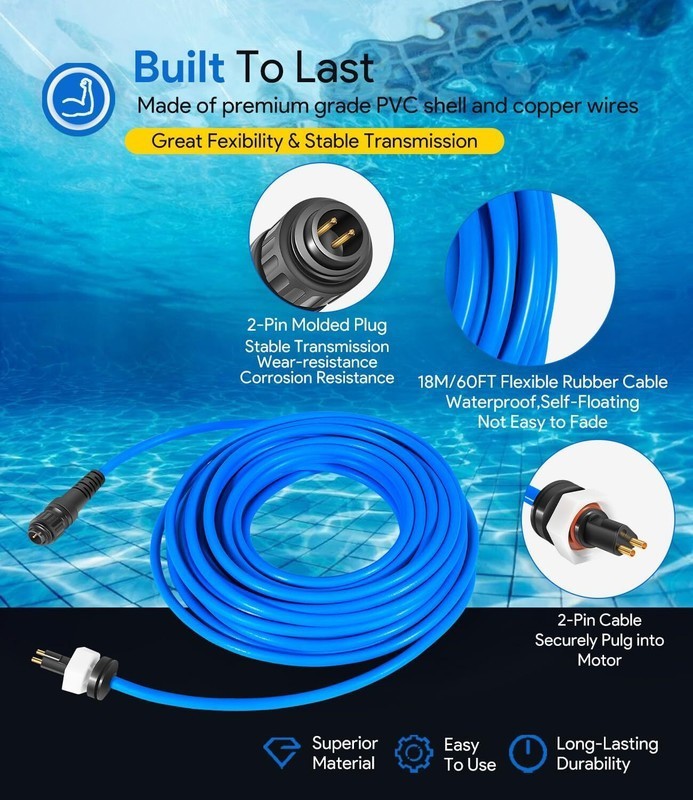99958903-DIY Cable Cord for Dolphin Maytronics Pool Cleaner 2-Wire 60FT S200