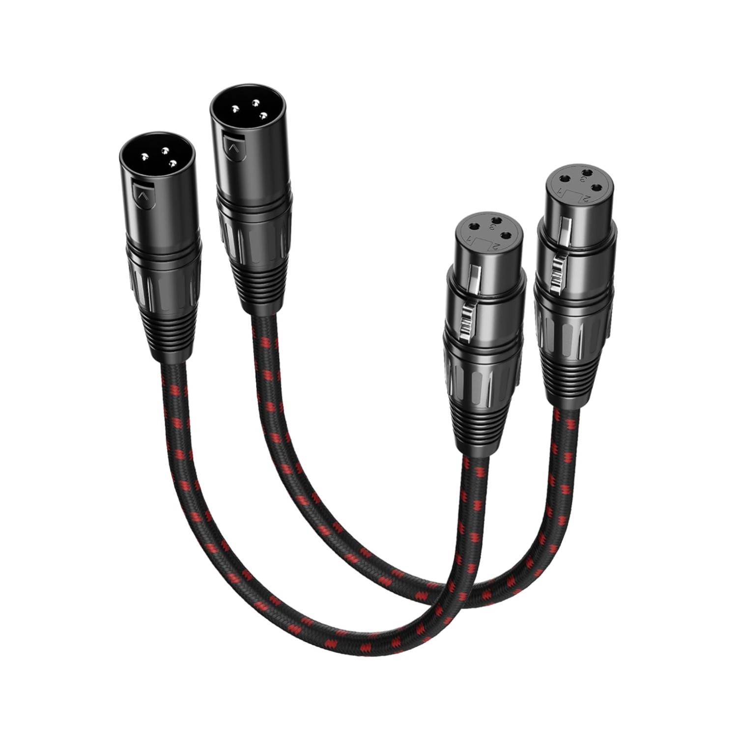 Short XLR Cables 1ft 2 Pack, Microphone Cable Balanced Shielded Nylon...