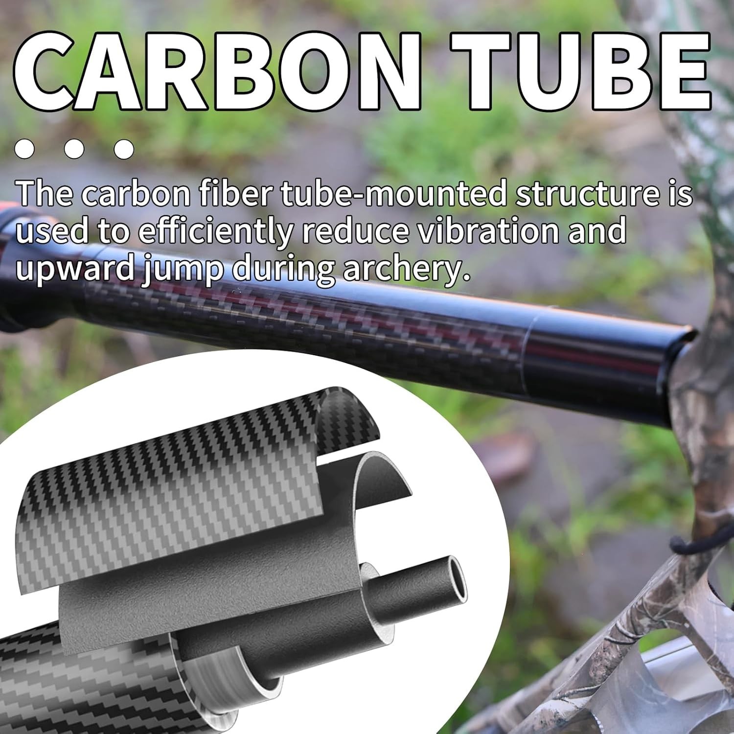 8 Inch Archery Bow Stabilizer Carbon Balance Bar Absorber