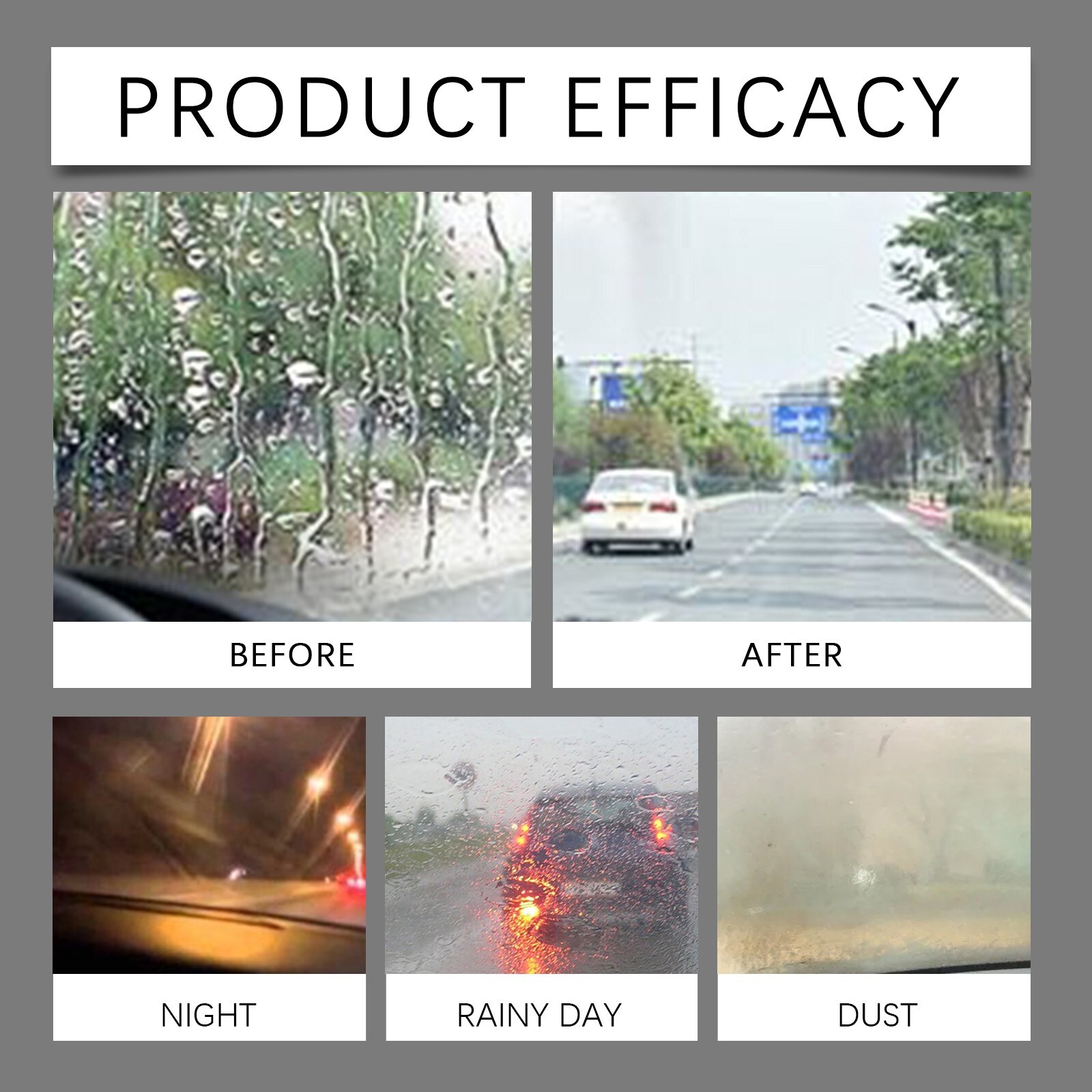 Automotive windshield coating agent for removing stains from the windshield