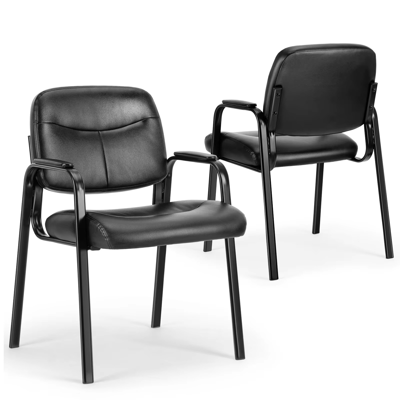 PU Leather Office Waiting Room Guest Chair,Metal Frame, Sponge Cushion Furniture