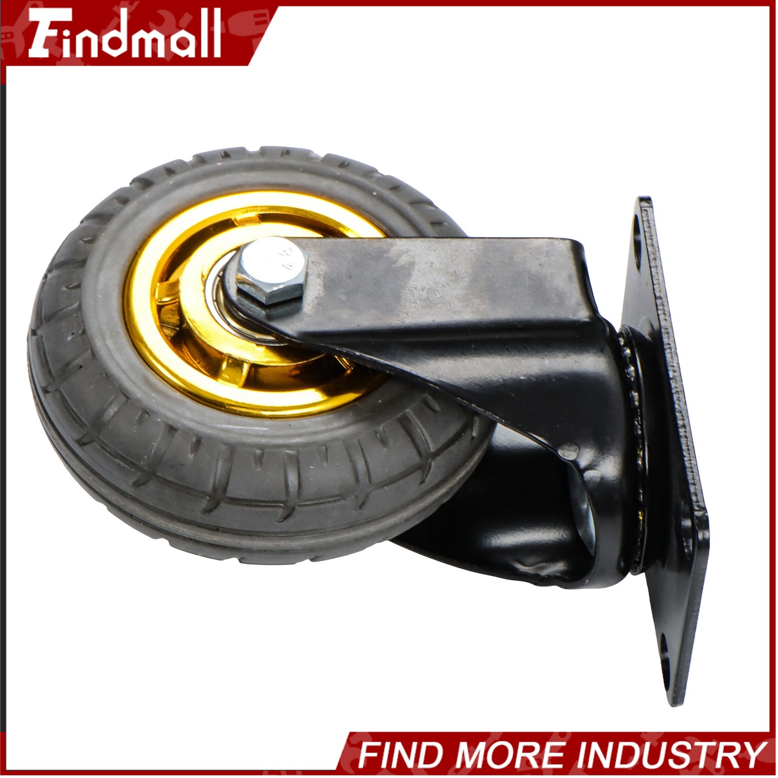 Findmall 4 Pack Universal Casters Rubber Non-Marking 4" Swivel Casters Wheels
