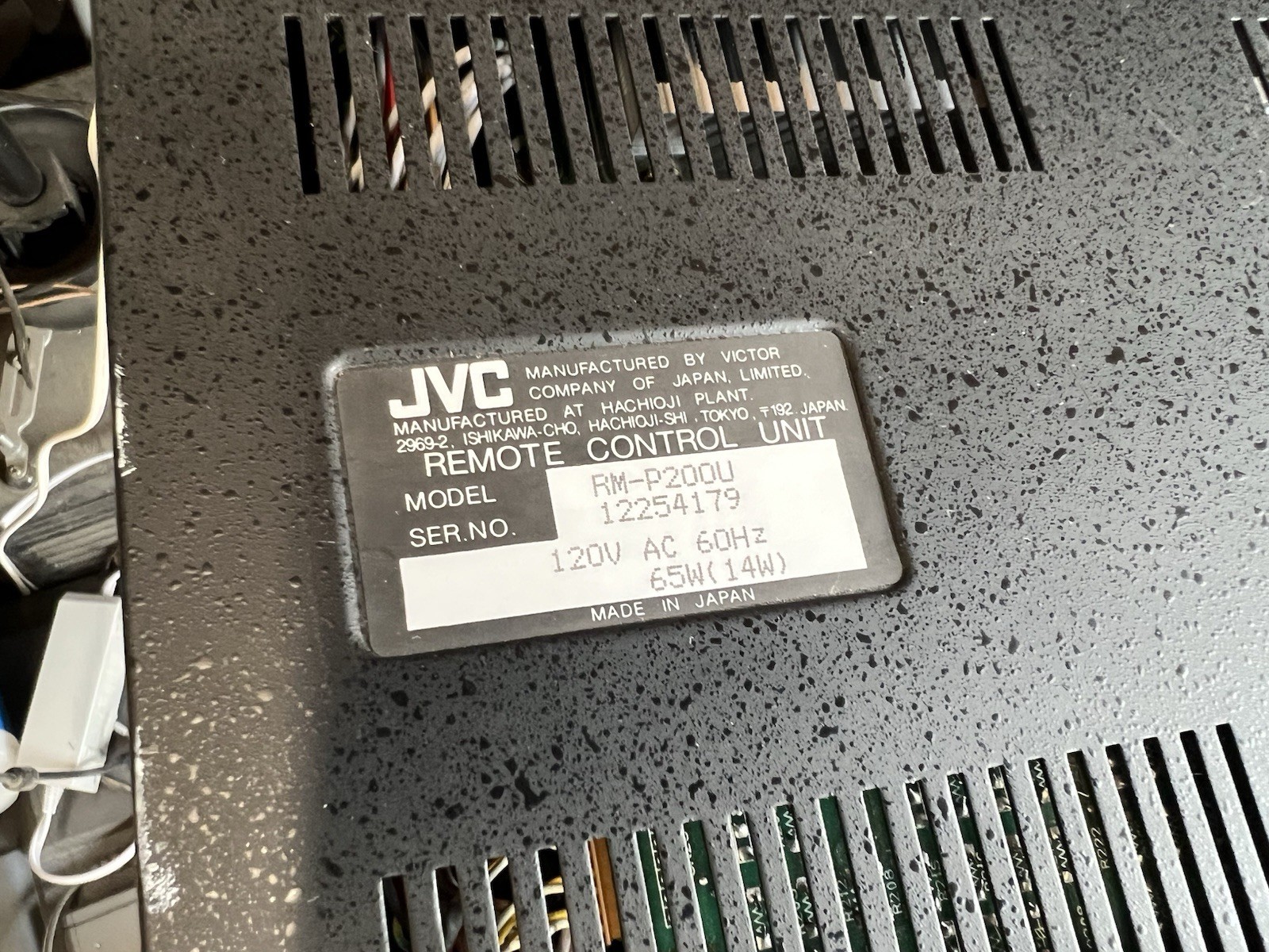 JVC RM-P200 REMOTE CONTROL UNIT RM-P200U