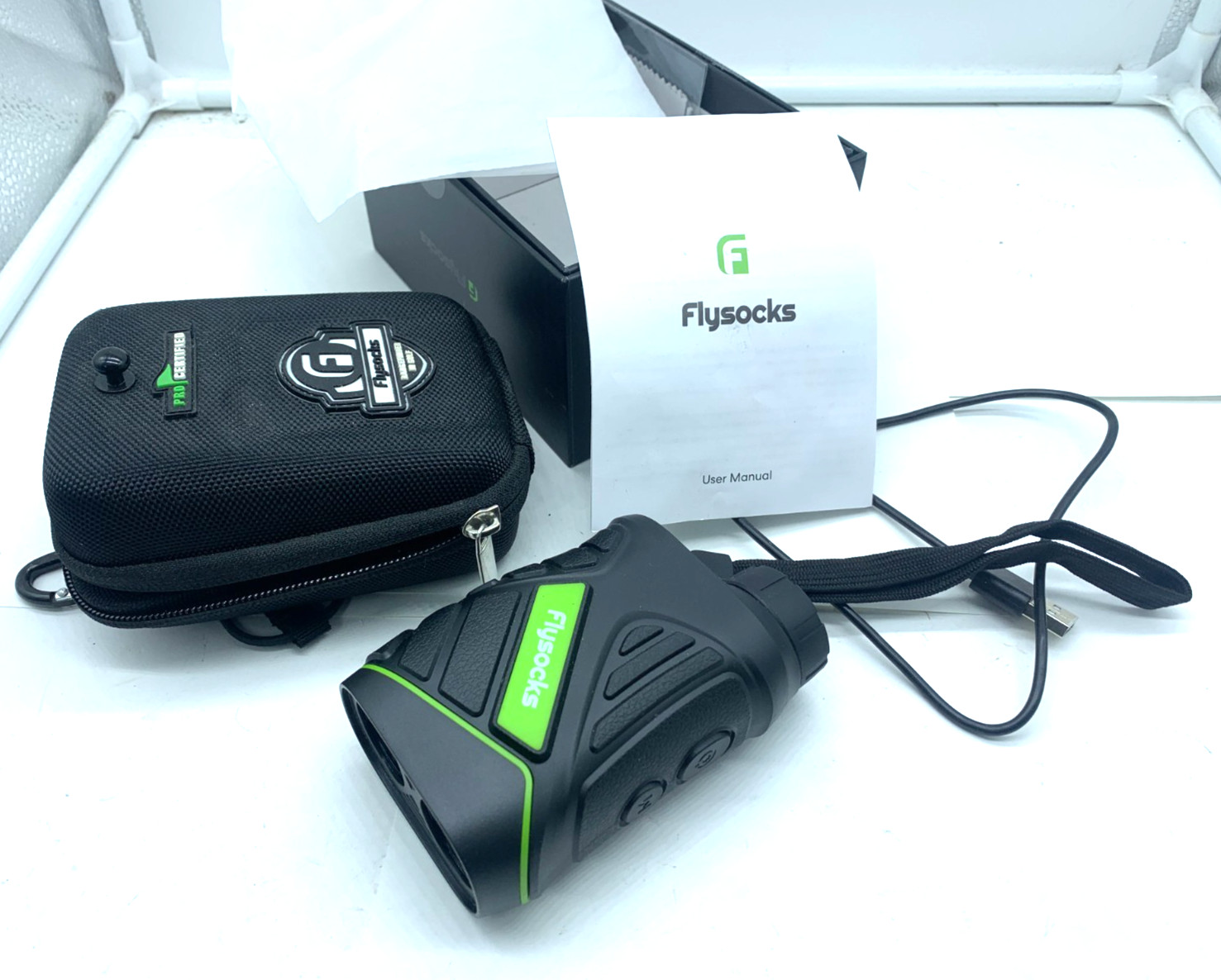 FLYSOCKS Golf Laser Rangefinder - Hardly Used - Complete