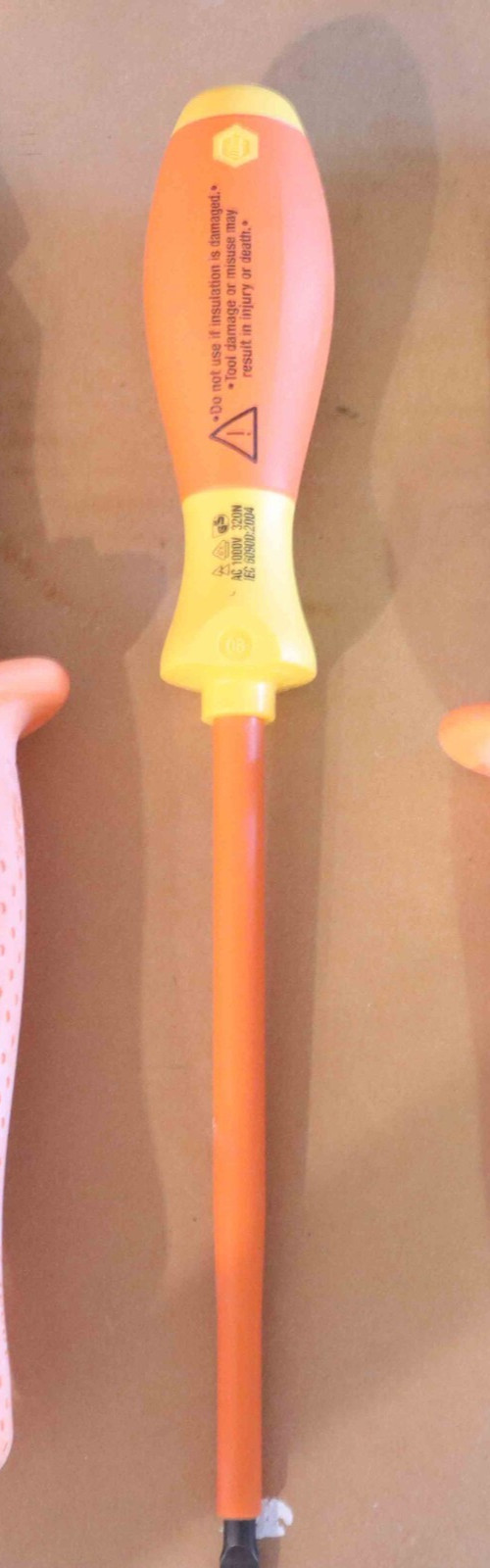 Insulated Screwdriver, Ideal 1/4" Flat Head , 6" Long Blade, For Electricians