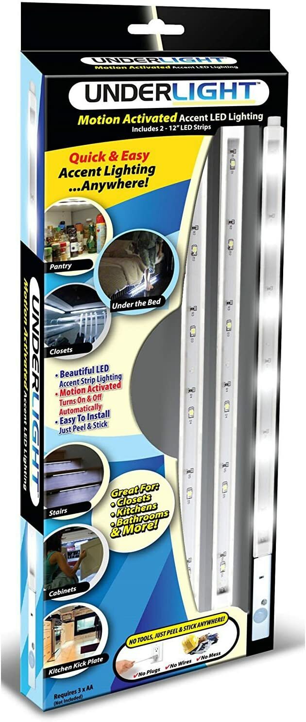 Underlight - Wireless Motion Activated Accent Lighting, 2-Pack, 12" LED Strips