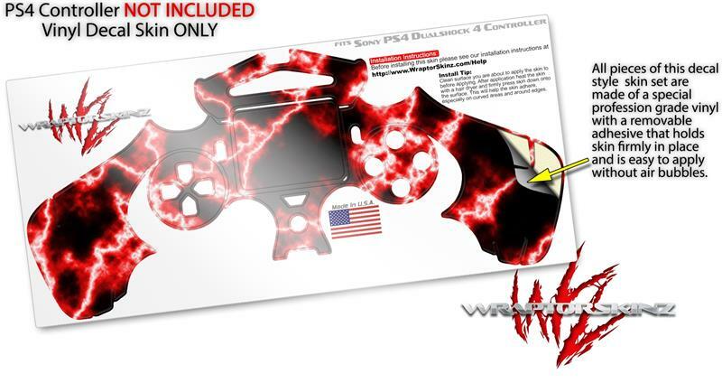 Skin for Playstation 4 Sony PS4 Controller Electrify Red