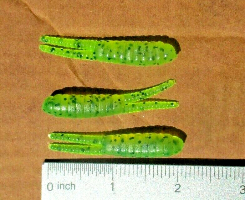 25ct CHARTREUSE PEPPER 2" Beetle Spin Bodies Split tail BEETLES Fishing Lures