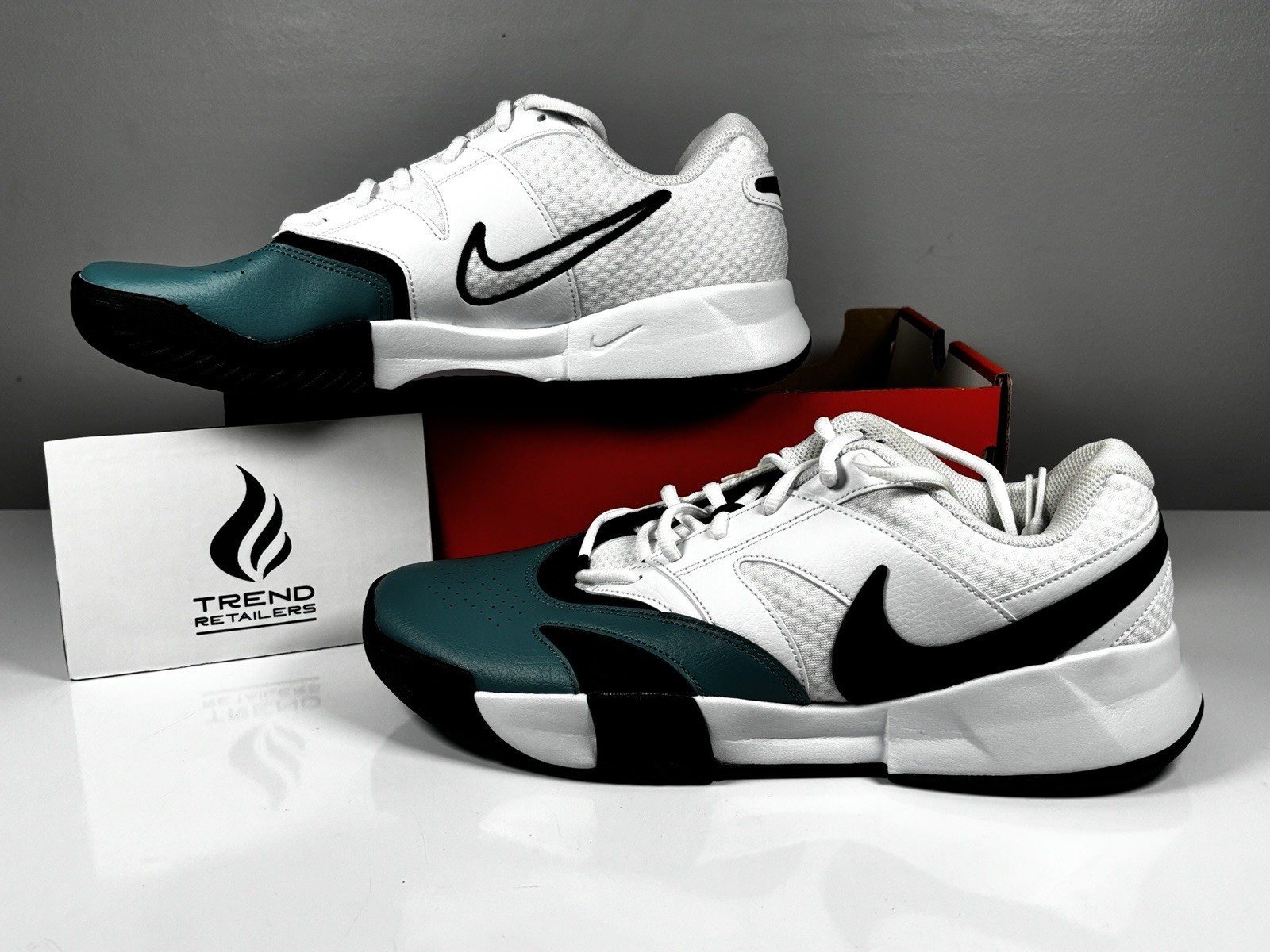 Nike Court Lite 4 Tennis Pickleball Shoes White Green Black Sz 12 FD6574-104 New
