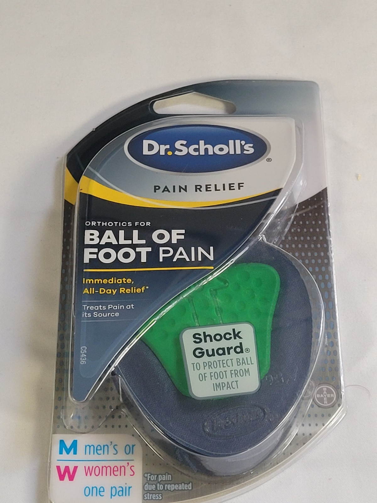 Dr Scholls BALL OF FOOT Orthotics Men’s or Women’s One Pair Shock Guard Bayer