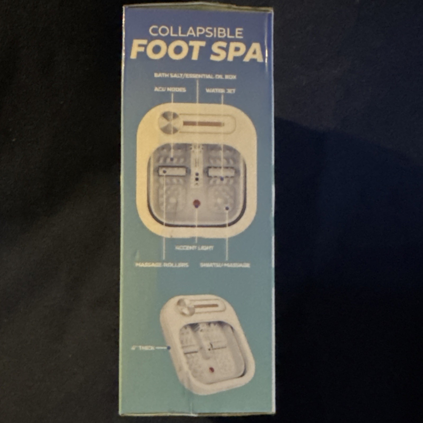 purity+ Collapsible Foot Bath White Massage Rollers Water Jets Shiatsu Vibration