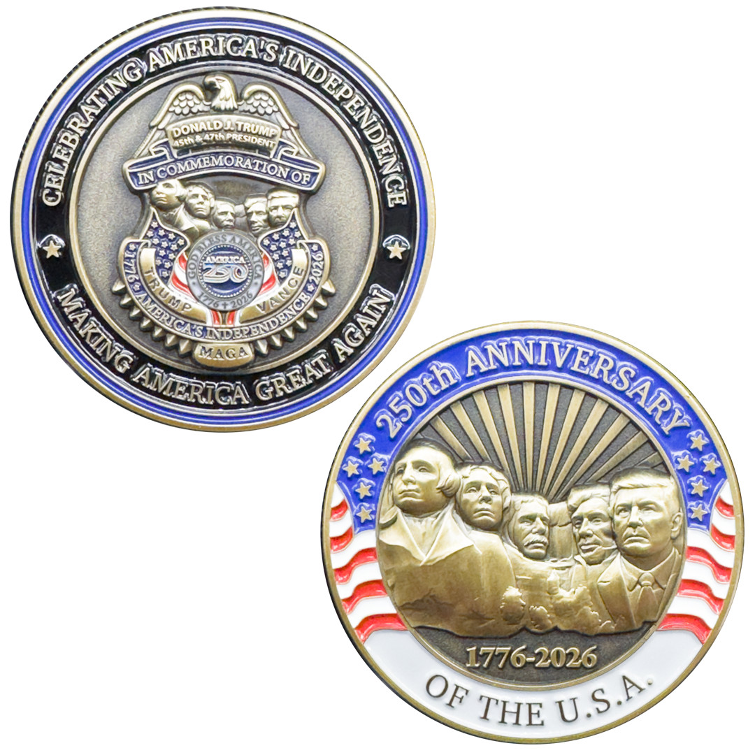 BL15-4 250th Anniversary President Donald Trump Challenge Coin Mount Rushmore 17