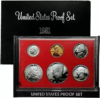 1981- Clad Proof Set 6 coins ($1.91 FV)