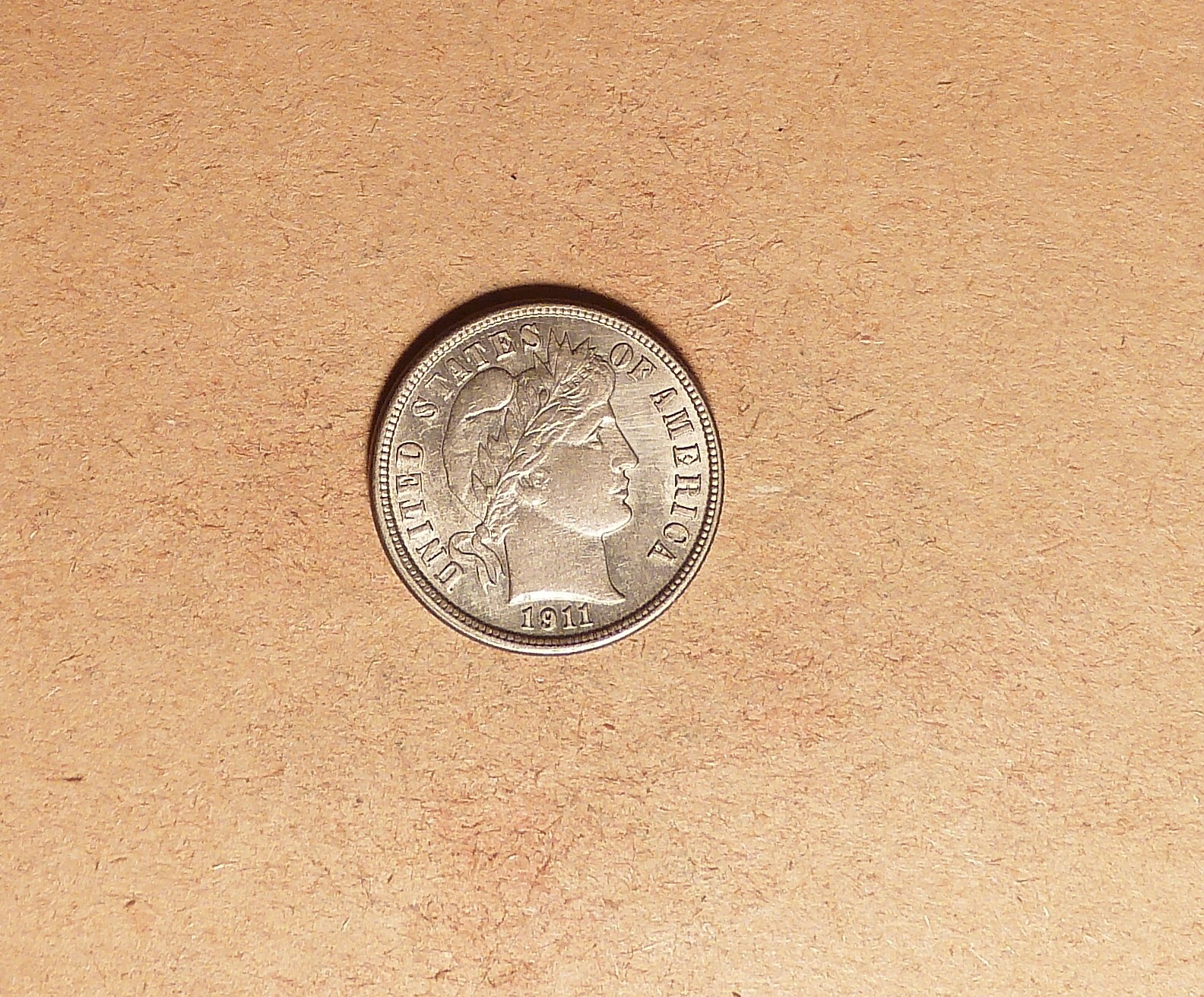 1911-P Barber Dime grades CH BU, Toning Over Old Very Light Clean (Priced as AU)