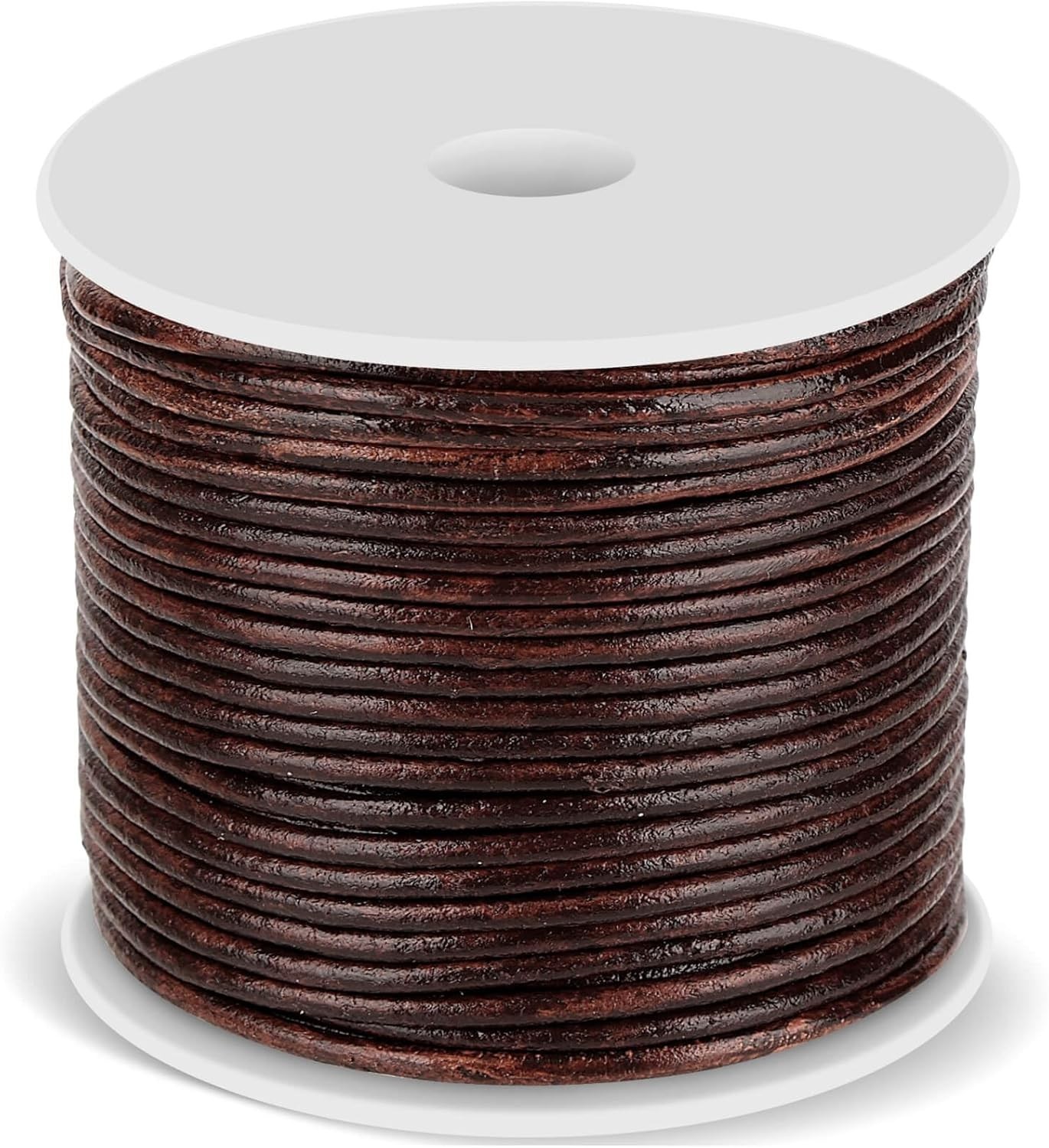 Leather Cord - Round, Brown Leather Lace for Bracelets, Necklaces & Crafts