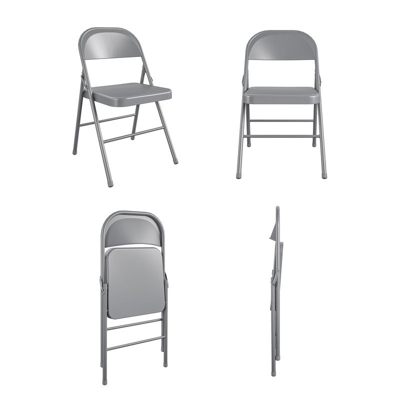 2 Pack Steel Folding Chair Lightweight Durable Compact Indoor Outdoor Storage US