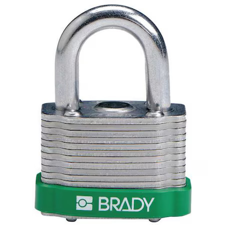 Brady 143128 Keyed Padlock, Open, Rectangular Steel Body, Hardened Steel
