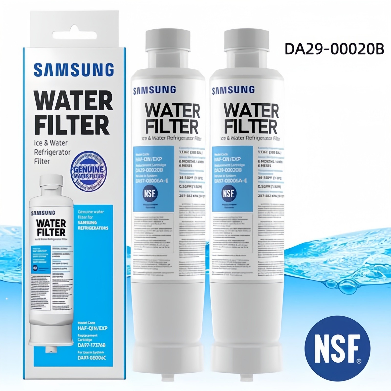 2X DA29-00020B Samsung HAF-CIN/EXP Replacement Refrigerator Water Filter Genuine