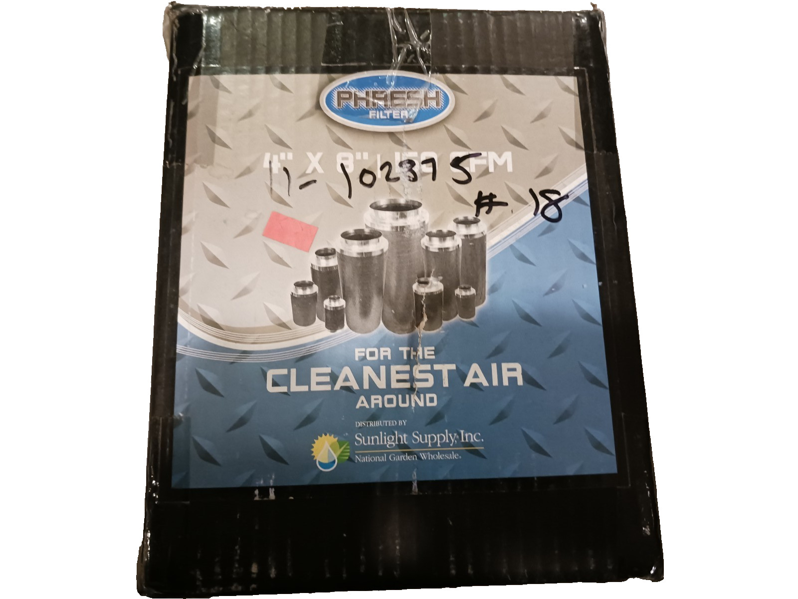 PHRESH Filter 4" x 12" 200 CFM Carbon Filter RC-4/8 Activated Charcoal NEW!