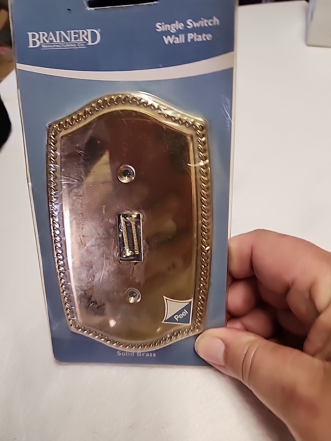 Brainerd Studio Polished Lacquered Heavy Solid Brass Single Switch Plate NOS NEW