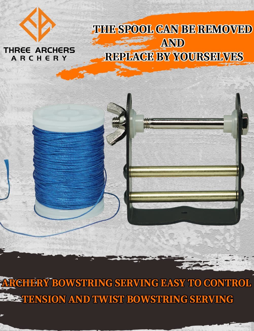 THREE ARCHERS Bowstring Serving Thread String Jig 120 BLACK&WHITE